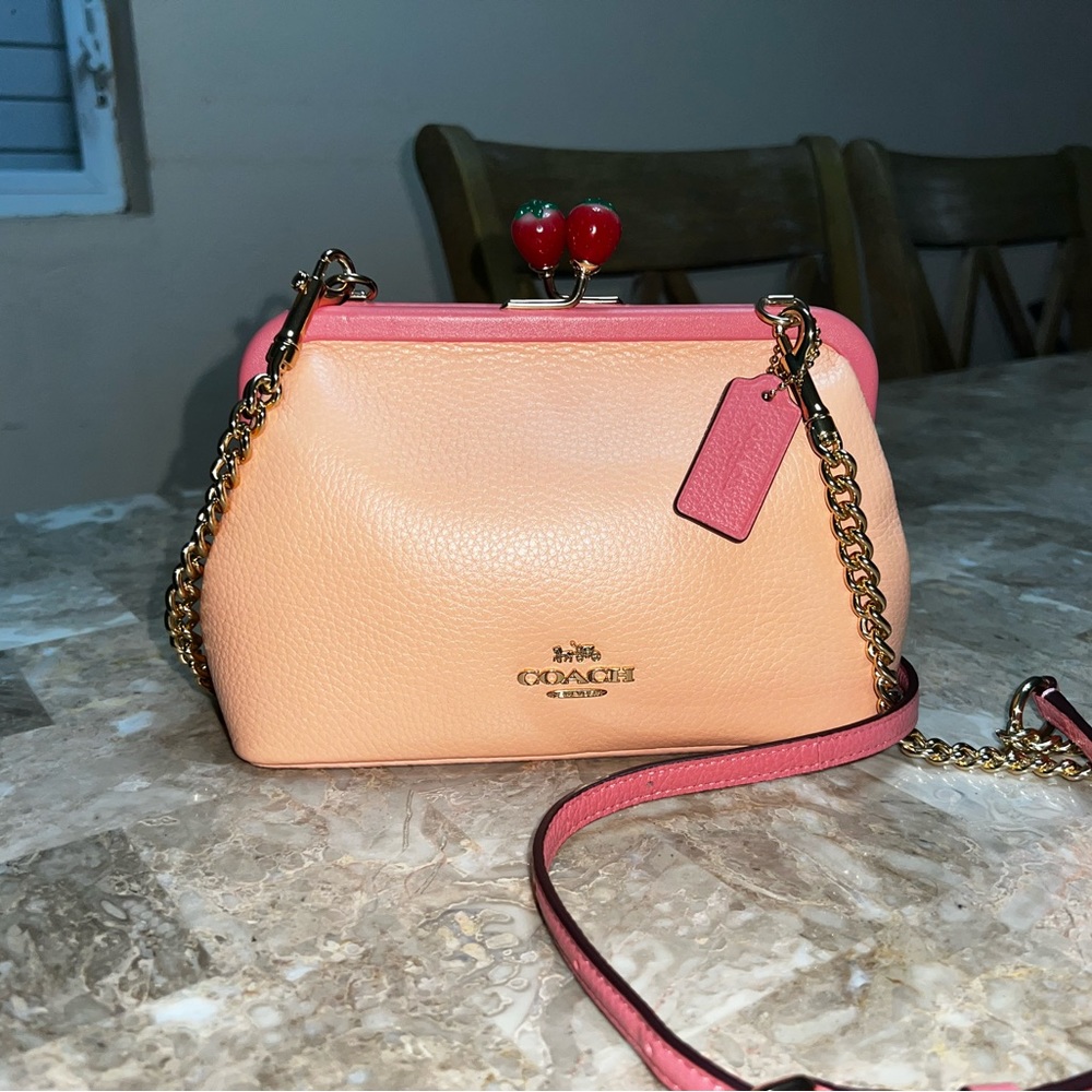 Coach Nora Strawberry Kisslock crossbody in pink LIMITED EDITION